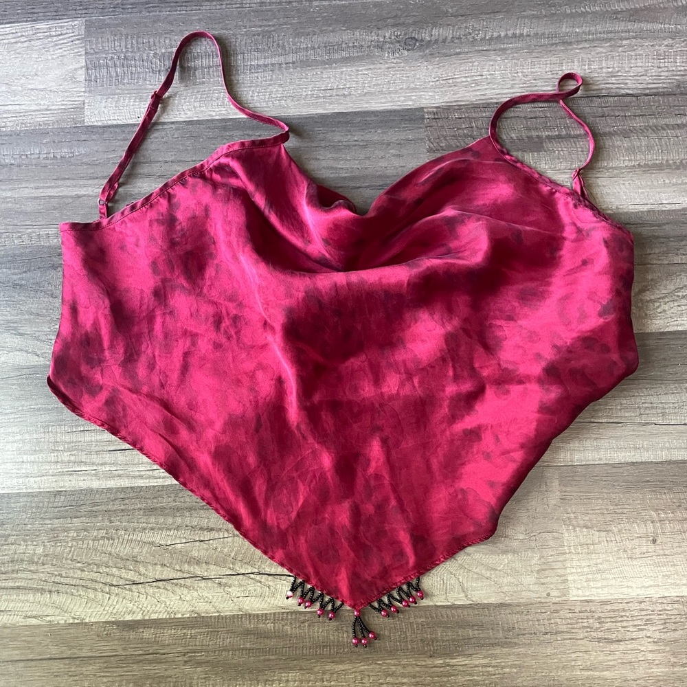 Vintage Victoria secrets Silk cami top pink/red  M/L